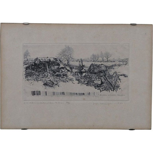 Impression vintage abstraite de Jens Cords, Allemagne 1975