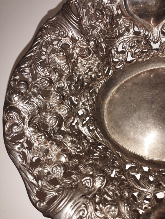 Image 1 of Grande Et Élégante Corbeille, Centre De Table Ancien