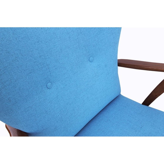 Image 1 of Fauteuil vintage en bois bleu clair