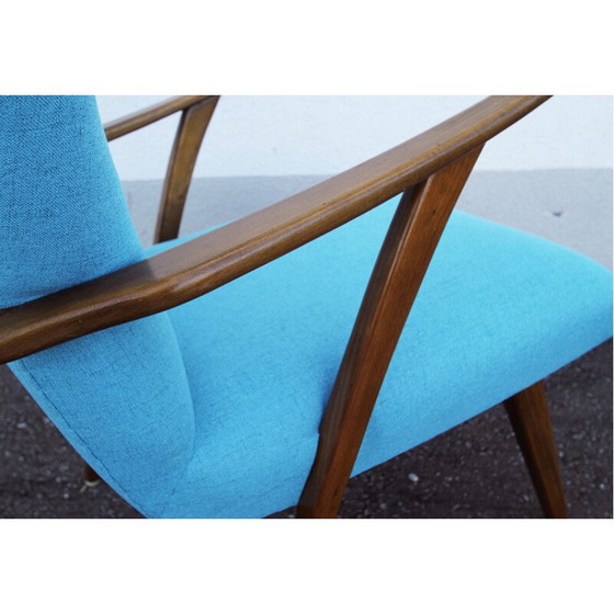Image 1 of Fauteuil vintage en bois bleu clair
