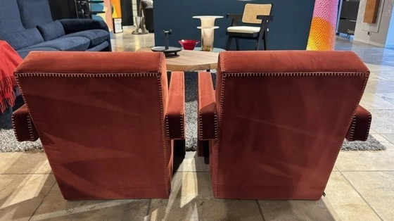 Image 1 of Cassina 2 Utrecht 637 Nouveau Jamais Utilisé en Cayenne Petrol 13L 652 Velvet Horse Stitching