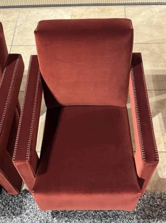 Image 1 of Cassina 2 Utrecht 637 Nouveau Jamais Utilisé en Cayenne Petrol 13L 652 Velvet Horse Stitching