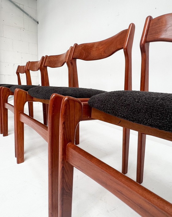 Image 1 of Ensemble de 6 chaises design re-tapissées par Burchardt Nielsen, années 1960