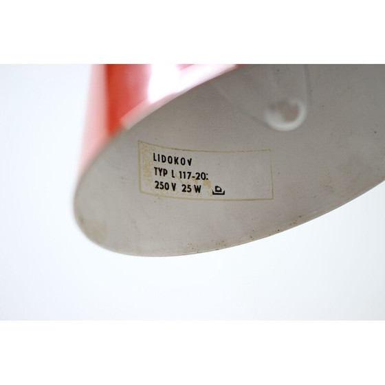 Image 1 of Lampe de table vintage rouge de Josef Hurka 1960