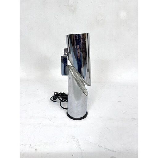 Lampe de table vintage en verre et chrome par Oscar Torlasco pour Stilkronen, Italie 1960s