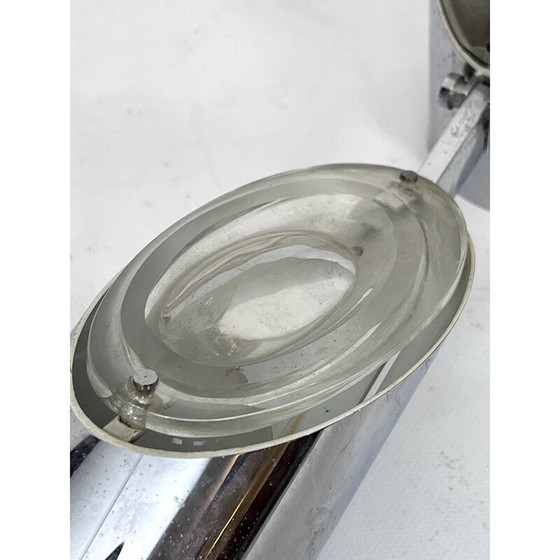 Image 1 of Lampe de table vintage en verre et chrome par Oscar Torlasco pour Stilkronen, Italie 1960s