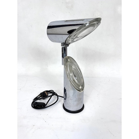 Image 1 of Lampe de table vintage en verre et chrome par Oscar Torlasco pour Stilkronen, Italie 1960s