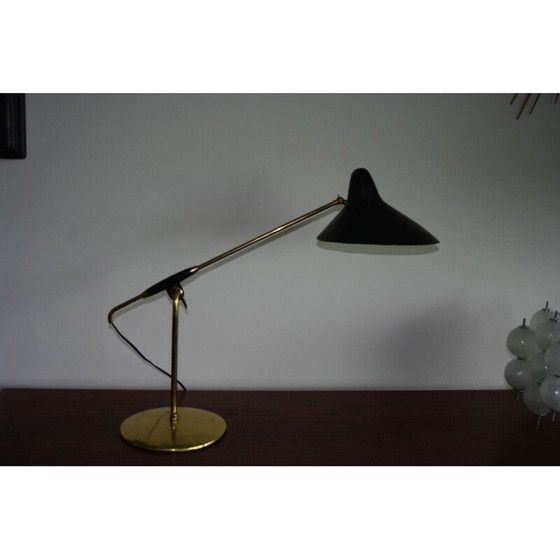 Image 1 of Lampe de table vintage en laiton doré et aluminium par Svend Holm Sorensen, 1960