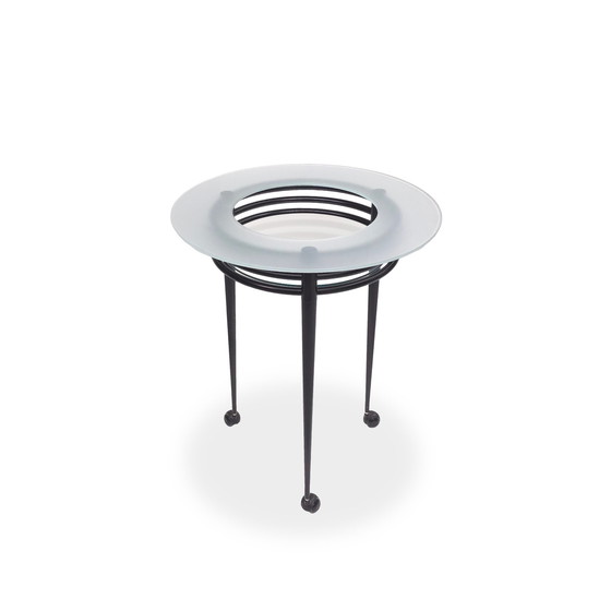 Image 1 of Artelano Luna Table de bar | Table à socle vintage à roulettes