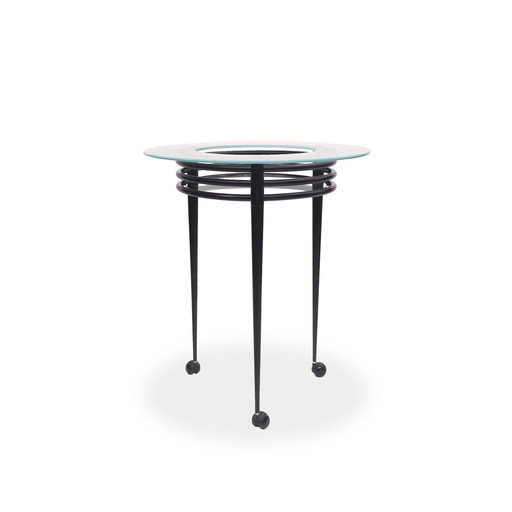 Artelano Luna Table de bar | Table à socle vintage à roulettes