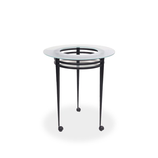 Artelano Luna Table de bar | Table à socle vintage à roulettes