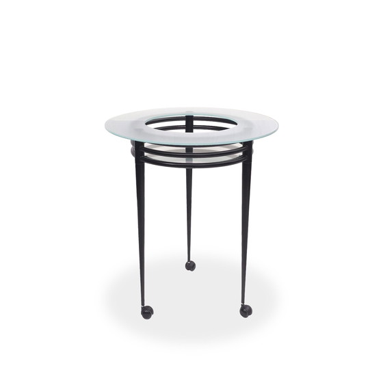 Image 1 of Artelano Luna Table de bar | Table à socle vintage à roulettes