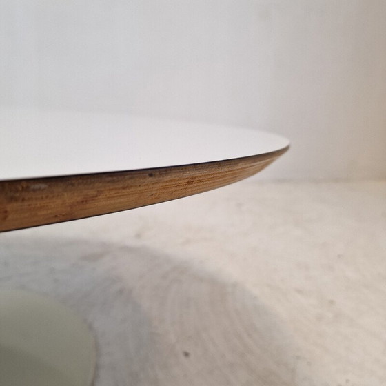 Image 1 of Table basse vintage "Circle" en bois plaqué blanc par Pierre Paulin pour Artifort, 1970