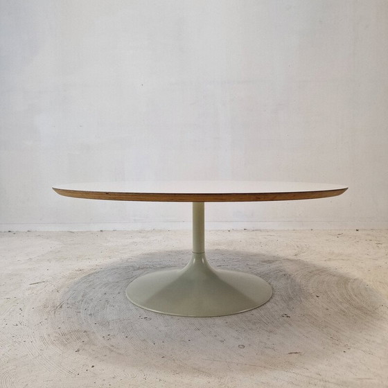 Image 1 of Table basse vintage "Circle" en bois plaqué blanc par Pierre Paulin pour Artifort, 1970