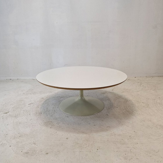 Image 1 of Table basse vintage "Circle" en bois plaqué blanc par Pierre Paulin pour Artifort, 1970