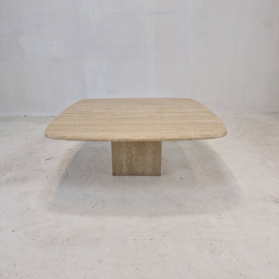 Image 1 of Table basse vintage en travertin, Italie 1980