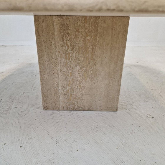 Image 1 of Table basse vintage en travertin, Italie 1980