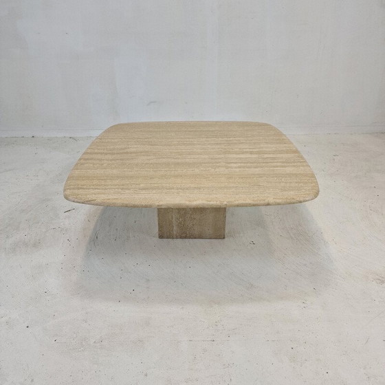 Image 1 of Table basse vintage en travertin, Italie 1980