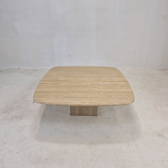 Image 1 of Table basse vintage en travertin, Italie 1980