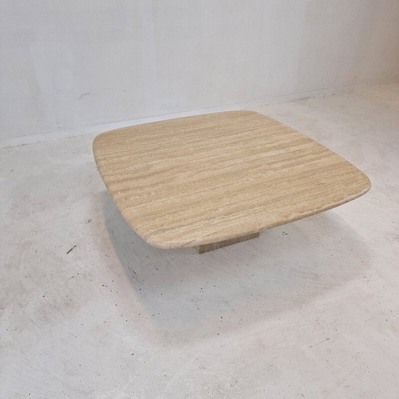Image 1 of Table basse vintage en travertin, Italie 1980