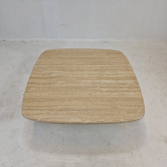 Image 1 of Table basse vintage en travertin, Italie 1980