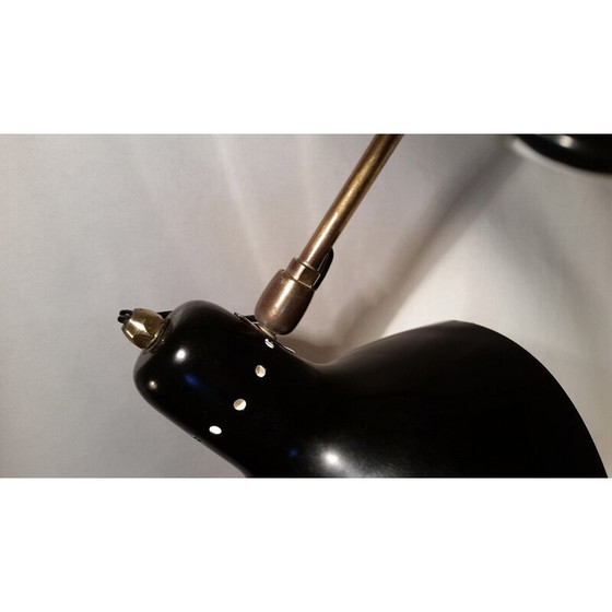 Image 1 of Lampe de bureau noire vintage par Jean Boris Lacroix - 1965