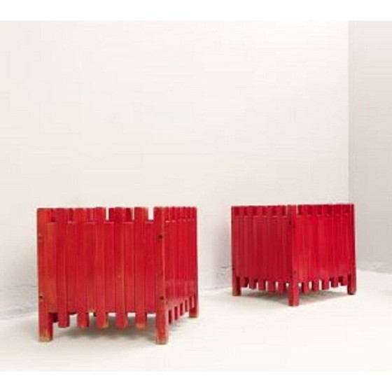 Image 1 of Jardinière rouge vintage par Ettore Sottsass pour Poltronova, Italie 1961