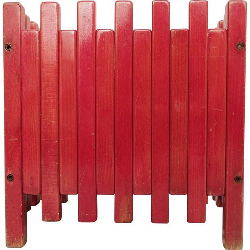 Jardinière rouge vintage par Ettore Sottsass pour Poltronova, Italie 1961