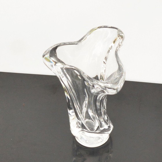 Image 1 of Vase vintage en cristal par Art Vannes, France 1970