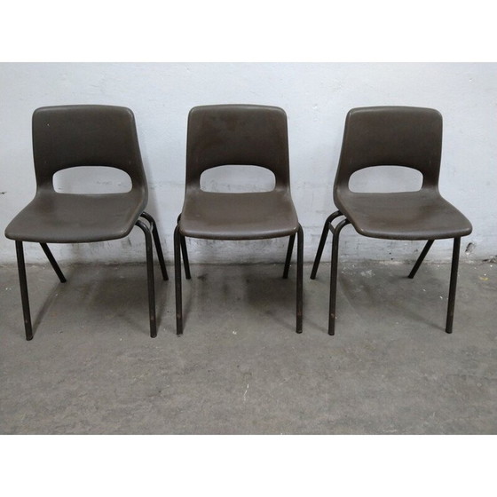 Image 1 of Ensemble de 3 chaises d'écolier vintage pour enfants par Jac Vogels pour Marko