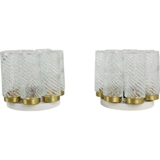 Image 1 of Paire de plafonniers vintage Napako, Tchécoslovaquie 1970