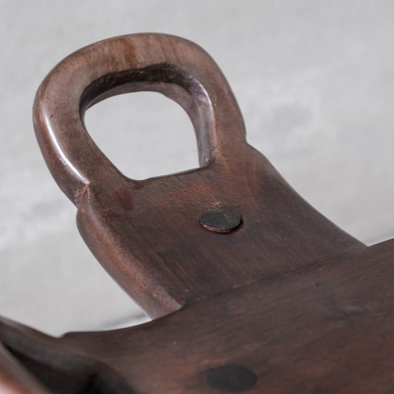 Image 1 of Tabouret de bar vintage "Marbella" en bois et fer, Espagne 1970