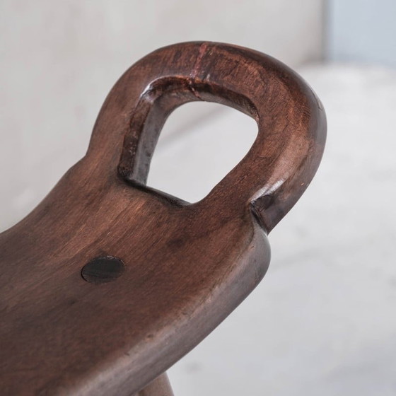 Image 1 of Tabouret de bar vintage "Marbella" en bois et fer, Espagne 1970