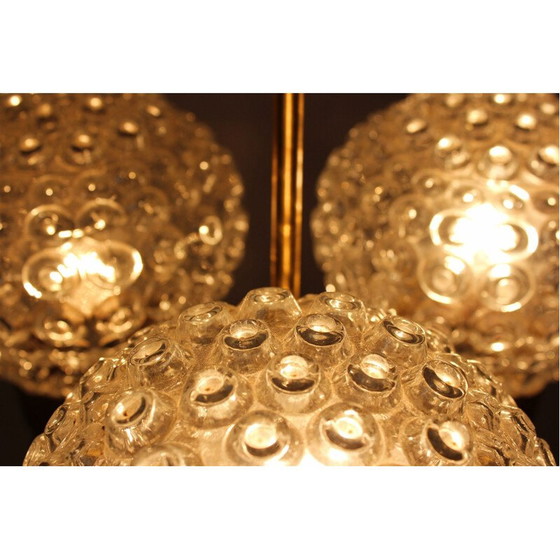 Image 1 of Lampe suspendue vintage en verre et métal par Napako, Tchécoslovaquie 1970