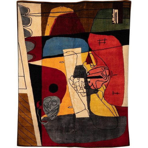 Tapis vintage "Taureau XIII" en laine mérinos par Corbusier, 1956