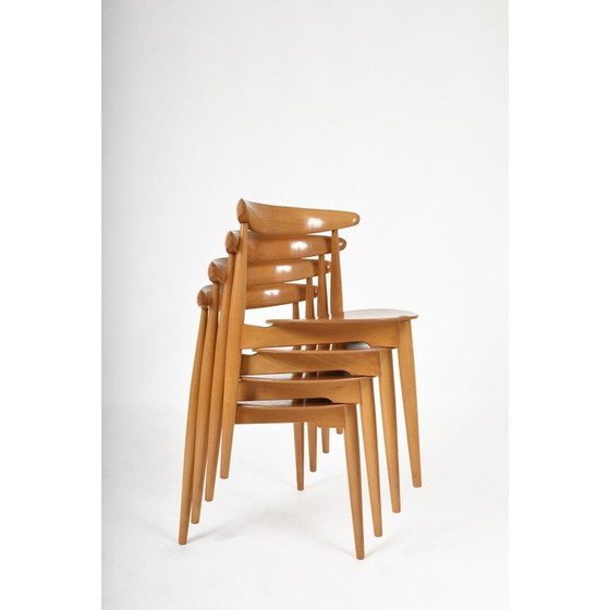 Image 1 of Chaises de salle à manger vintage Fh4103 Heart par Hans Wegner pour Fritz Hansen, Danemark années 1950
