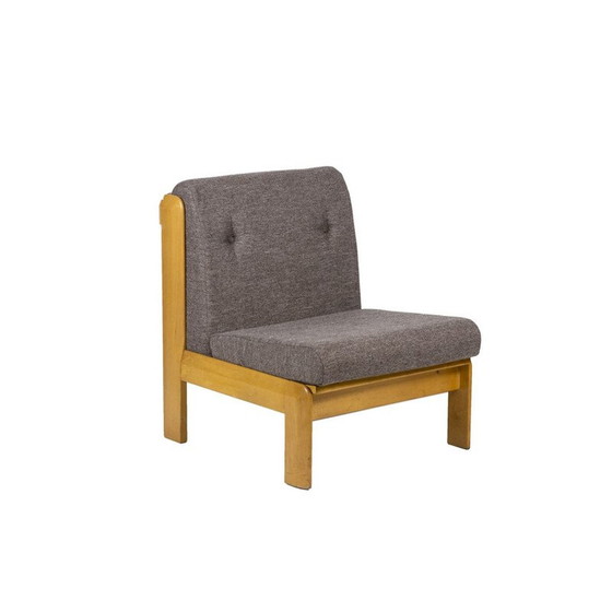 Image 1 of Paire de fauteuils vintage en hêtre et tissu, 1960