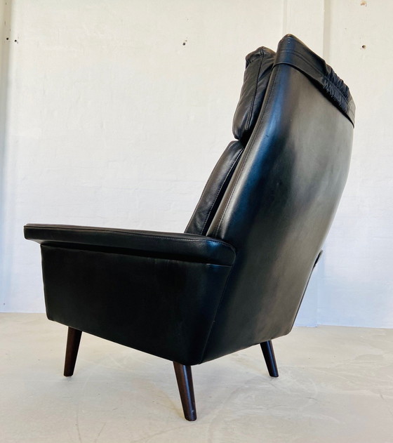 Image 1 of Chaise rétro danoise Nili Stoppmøbler en cuir noir 70,S