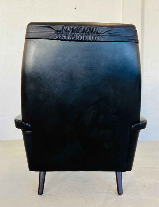 Image 1 of Chaise rétro danoise Nili Stoppmøbler en cuir noir 70,S