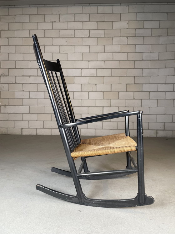 Image 1 of Fauteuil à bascule vintage J16 par Hans Wegner pour Fdb Möbler