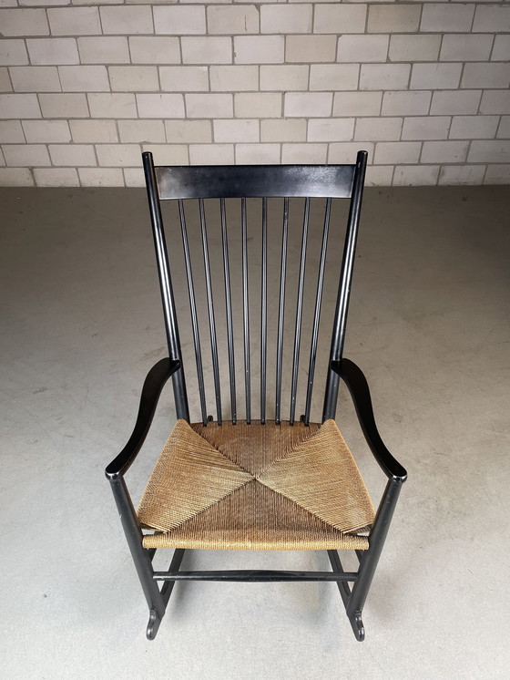 Image 1 of Fauteuil à bascule vintage J16 par Hans Wegner pour Fdb Möbler