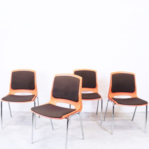 Ensemble de 4 chaises vintage par Stål og stil, Norvège, 1970