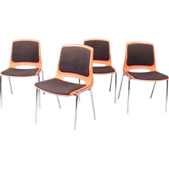 Image 1 of Ensemble de 4 chaises vintage par Stål og stil, Norvège, 1970