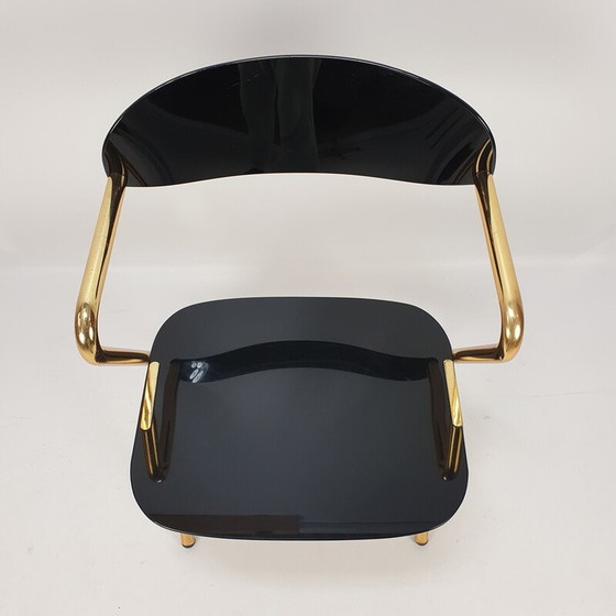 Image 1 of Chaise d'appoint vintage en métal doré par Ico Parisi, Italie 1980
