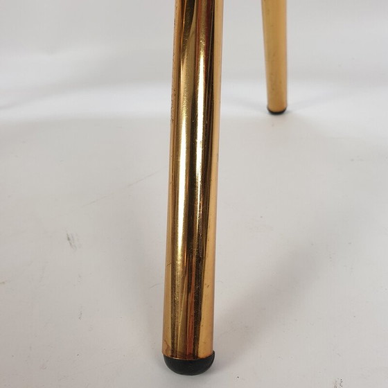 Image 1 of Chaise d'appoint vintage en métal doré par Ico Parisi, Italie 1980