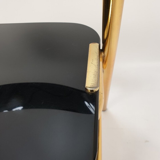 Image 1 of Chaise d'appoint vintage en métal doré par Ico Parisi, Italie 1980