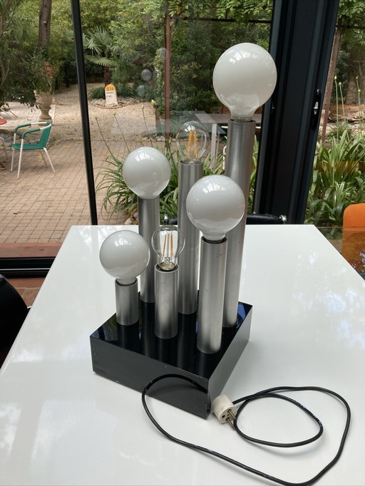 Lampe À Poser, 6 Ampoules Travail Italien Space Age 70 