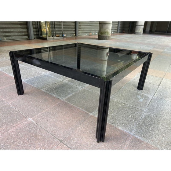 Image 1 of Table basse vintage en verre et métal par George Ciancimino, 1978