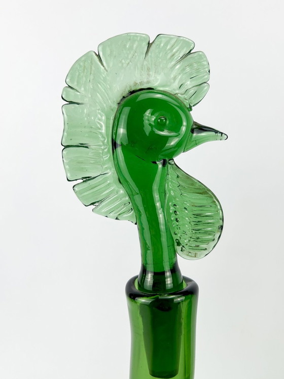 Image 1 of Gio Ponti - Carafe avec canard et coq - Verre Empoli