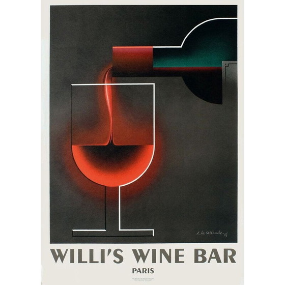 Image 1 of Affiche vintage "Willi's Wine bar" par Adolphe Cassandre, 2005